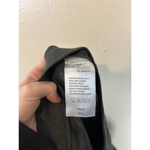 Quince L Ultra Stretch Ponte Knit Straight Leg Pants Gray Pull On Trousers - Picture 3 of 6